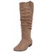 Wide Width Women's The Roderick Wide Calf Boot by Comfortview in Dark Taupe (Size 11 W)