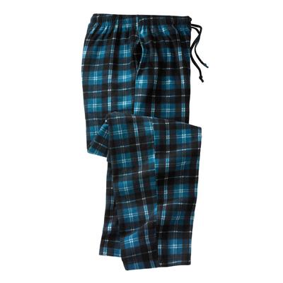 Men's Big & Tall Microfleece Pajama Pants by KingSize in Blue Plaid (Size 3XL) Pajama Bottoms