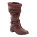 Wide Width Women's The Eden Wide Calf Boot by Comfortview in Burgundy (Size 8 W)