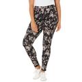 Plus Size Women's Knit Legging by Catherines in Black Ground Floral (Size 3X)