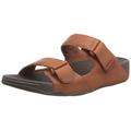 Fitflop Men's Gogh MOC Slide in Leather Sandal, Dark Tan, 6 UK