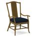 Braxton Culler Drury Lane Slat Back Dining Arm Chair Upholstered/Wicker/Rattan in Blue/Black/Yellow | 39 H x 25 W x 25 D in | Wayfair