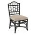 Braxton Culler Chippendale Side Dining Chair Upholstered/Wicker/Rattan in Black/Brown | 40 H x 22 W x 25 D in | Wayfair 970-028/0884-93/ANTBLACK