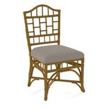 Braxton Culler Chippendale Side Dining Chair Upholstered/Wicker/Rattan in Gray/Yellow | 40 H x 22 W x 25 D in | Wayfair