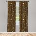 East Urban Home Microfiber Floral Semi-Sheer Rod Pocket Curtain Panels Microfiber in Green/Blue/Brown | 28" W x 95" L | Wayfair
