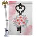 Angeleno Heritage Key of Bouquet House 2-Sided Polyester 40 x 28 in. Flag Set in Black/Pink | 40 H x 28 W in | Wayfair