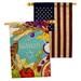 Angeleno Heritage 2-Sided Polyester 40 x 28 in. House Flag in Blue/Brown/Yellow | 40 H x 28 W in | Wayfair AH-FR-HP-137533-IP-BOAA-D-US21-AH