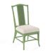 Braxton Culler Drury Lane Slat Back Side Dining Chair Upholstered/Wicker/Rattan in Green/Yellow/Brown | 39 H x 19 W x 25 D in | Wayfair