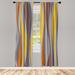 East Urban Home Microfiber Floral Semi-Sheer Rod Pocket Curtain Panels Microfiber in Gray/Yellow/Brown | 63 H in | Wayfair