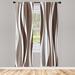 East Urban Home Microfiber Floral Semi-Sheer Rod Pocket Curtain Panels Microfiber in Gray/Brown | 63 H in | Wayfair