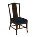 Braxton Culler Drury Lane Slat Back Side Dining Chair Upholstered/Wicker/Rattan in Blue/Black/Brown | 39 H x 19 W x 25 D in | Wayfair