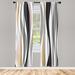 East Urban Home Microfiber Floral Semi-Sheer Rod Pocket Curtain Panels Microfiber in Gray/White/Black | 84 H in | Wayfair