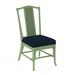 Braxton Culler Drury Lane Slat Back Side Dining Chair Upholstered/Wicker/Rattan in Green/Blue/Black | 39 H x 19 W x 25 D in | Wayfair