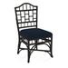 Braxton Culler Chippendale Side Dining Chair Upholstered/Wicker/Rattan in Blue/Black | 40 H x 22 W x 25 D in | Wayfair 970-028/0805-61/ANTBLACK
