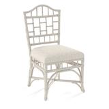 Braxton Culler Chippendale Side Dining Chair Upholstered/Wicker/Rattan in Gray/Blue/White | 40 H x 22 W x 25 D in | Wayfair