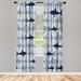 East Urban Home Microfiber Floral Semi-Sheer Rod Pocket Curtain Panels Microfiber in Gray/Green/Blue | 84 H in | Wayfair