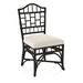 Braxton Culler Chippendale Side Dining Chair Upholstered/Wicker/Rattan in Green/Blue/Black | 40 H x 22 W x 25 D in | Wayfair