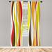 East Urban Home Microfiber Floral Semi-Sheer Rod Pocket Curtain Panels Microfiber in Red/White/Yellow | 95 H in | Wayfair
