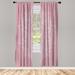 East Urban Home Microfiber Floral Semi-Sheer Rod Pocket Curtain Panels Microfiber in Pink | 28" W x 63" L | Wayfair