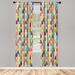 East Urban Home Microfiber Floral Semi-Sheer Rod Pocket Curtain Panels Microfiber in Green/Blue/Yellow | 63 H in | Wayfair