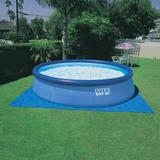 Intex 15' x 42" Inflatable Easy Set Swimming Pool & Debris Vinyl Cover Tarp Steel in Blue/Gray/White | 42 H x 180 W x 180 D in | Wayfair