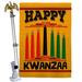 Breeze Decor Wishing You Happy Kwanzaa House Flag 2-Sided Polyester 40 x 28 in. Flag set in Black/Green/Red | 40 H x 28 W in | Wayfair