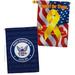 Breeze Decor Decorative House Decoration Yard Banner 2-Sided Polyester 40 x 28 in. House Flag in Blue/Red/Yellow | 40 H x 28 W in | Wayfair