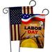 Ornament Collection Labor Day 2-Sided Polyester 13 x 18.5 in. Garden Flag in Blue/Red/Yellow | 18.5 H x 13 W in | Wayfair