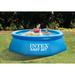 Intex 8ft Easy Set Inflatable Above Ground Round Swimming Pool & Pool Cover Steel in Blue/Gray, Size 9.1 H x 96.0 W in | Wayfair 28020E + 28110EH