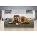 FurHaven Faux Fur & Velvet Bolster Sofa Style Pet Bed Polyester in Black | 6 H x 30 W in | Wayfair 85337404