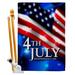 Ornament Collection Fourth of July 2-Sided Polyester 40 x 28 in. Flag Set in Blue/Red/White | 40 H x 28 W in | Wayfair