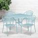 Zipcode Design™ Malbon 35.5" Square Indoor-Outdoor Steel Patio Table Set w/ 4 Round Back Chairs Metal in Blue | Wayfair ZPCD5804 43609159