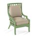 Armchair - Braxton Culler Seville 28.5" Wide Armchair Cotton/Rattan/Wicker in Green/Black/Yellow | 42.5 H x 28.5 W x 35 D in | Wayfair