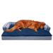 FurHaven Plush & Diamond Décor Comfy Couch Pet Bed Metal in Blue | 8.5 H x 40 W x 32 D in | Wayfair 46536255