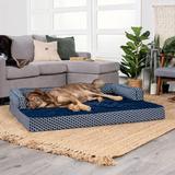 FurHaven Plush & Diamond Décor Comfy Couch Pet Bed Metal in Blue | 10.5 H x 53 W x 40 D in | Wayfair 46636255