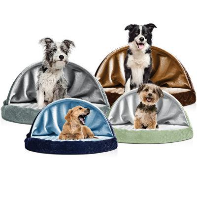 Archie & Oscar™ Charlotte Snuggly Cave Hooded Dog Dome Memory Foam in Gray, Size 3.0 H x 26.0 W x 26.0 D in | Wayfair