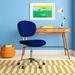 Wayfair Basics® Mid-Back Mesh Padded Swivel Task Office Chair Upholstered/Metal in Black/Blue/Brown | 37.5 H x 23.5 W x 25.5 D in