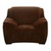 Latitude Run® 1 Seater Velvet Stretch Sofa Covers Chair Slipcover Furniture Protector Polyester in Brown | 45 H x 55 W x 30 D in | Wayfair