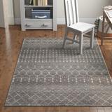 Gray 48 x 0.3 in Area Rug - Union Rustic Amanuel Moroccan Geometric Area Rug in Dark Polypropylene | 48 W x 0.3 D in | Wayfair MTNA1678 40377013