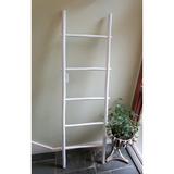 MGP Natural 5' Bamboo Ladder Rack Wood/Solid Wood in White | 60 H x 19 W x 2 D in | Wayfair BLR-60W