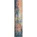 Blue/Pink 26 x 0.5 in Area Rug - Ivy Bronx Velva Abstract Blue/Yellow/Pink Area Rug Polypropylene | 26 W x 0.5 D in | Wayfair