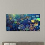 Bay Isle Home™ "Under The Koi Quilt" Gallery Wrapped Canvas By Iris Scott Canvas | 24 H x 48 W x 1.5 D in | Wayfair