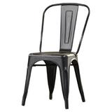 Williston Forge Jonina Metal Stacking Dining Chair in Black | 33.75 H x 17.5 W x 18 D in | Wayfair TADN1847 25849729