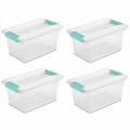 Sterilite Plastic Medium Clip Storage Box Container w/ Latching Lid Plastic in White | 11 H x 6 W x 5 D in | Wayfair 4 x 19628604