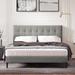 Andover Mills™ Saltz Tufted Low Profile Platform Bed Upholstered/Polyester in Gray | 43.7 H x 64.8 W x 84.66 D in | Wayfair