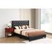 Willa Arlo™ Interiors Fabiola Tufted Upholstered Low Profile Standard Bed Wood in Black/Brown | 50 H x 66 W x 86 D in | Wayfair