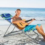 Arlmont & Co. Reclining Beach Chair Metal in Blue | 33 H x 24.5 W x 37 D in | Wayfair 2881C79BEED34887A507371E51D23642