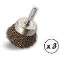 Brosses rotatives coupe sur tige Inox dur - Quantité x 3 - ø 50 mm Coupe Inox Dure