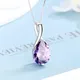 Alanding Yst-Collier en argent 925 pour femme pendentif gemme violette tour de cou en biscuits