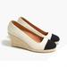 J. Crew Shoes | J Crew Cap Toe Canas Espadrille Wedges | Color: Black/White | Size: 8.5